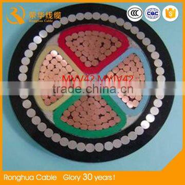 MVV/MYJV/MVV22/MYJV22 Mining cable armored cable for coal mining 0.6/1KV PVC mining cable