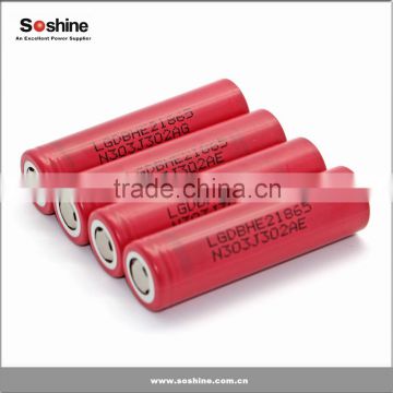 High capacity LG 18650 HE2 3.7V rechargeable battery 2500mAh