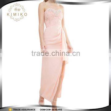 Wholesale Women Evening Dress Maxi With Lace Bodice and Embellishment