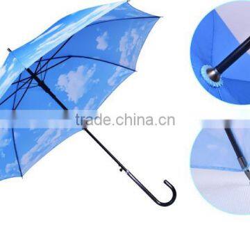 Auto Straight Blue Sky White Cloud Umbrella Wholesale photo-3