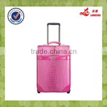 Colorful PU Leather Material Langchao Brands Made In China Baigou Travel House Luggage