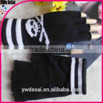 fashion punk style Gloves boy girl skeleton stripe printed Knitted Gloves Couples gloves