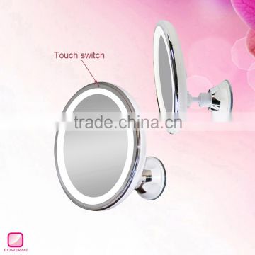 Led mirror with touch switch adjustable lighting mirror