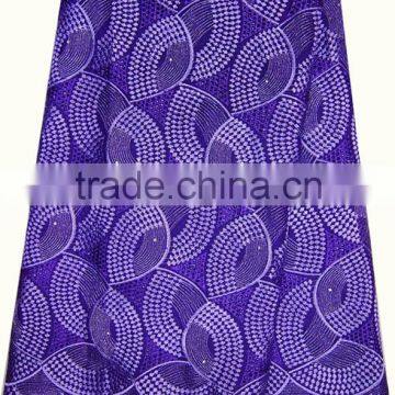 Orange color litter sequin flower Indian Fabric Silk african fabric CL4069 purple