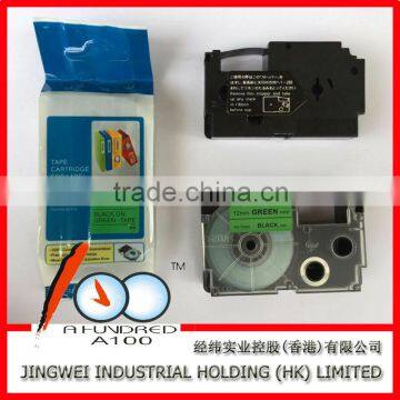 Compatible Casio Tape Cartridge XR-18GN1 Black on Green 18mm for Casio Label Printer photo-3