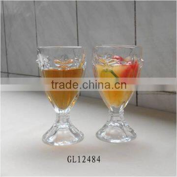 clear thick engraved tropical cocktail drinks glass