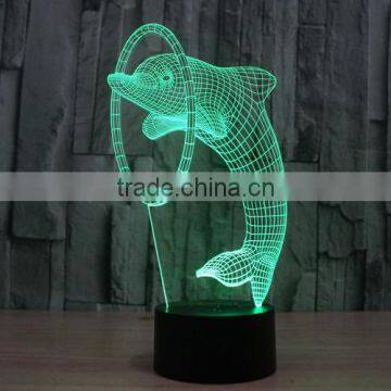 3D illusion Led night light 7colors dolphin lamp table novelty products christmas lights with touch button children night light