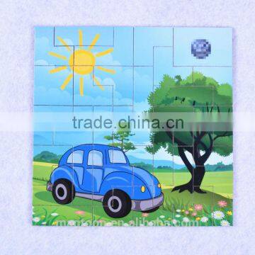 2016 latest design diy kids promotional magnetic wooden puzzle