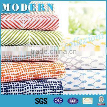 bedding sheet set mading of printed bamboo fabric