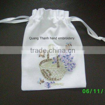 hand embroidery lavender bag