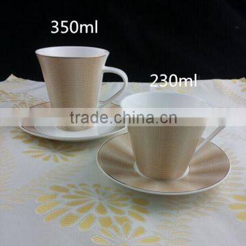 350ml Gloden Color Mug Cup and Saucer photo-5