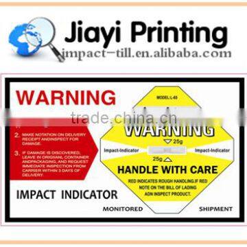 Hot Sale Shockwatch Transport Impact Indicator Sticker Sensor Label Shock Label