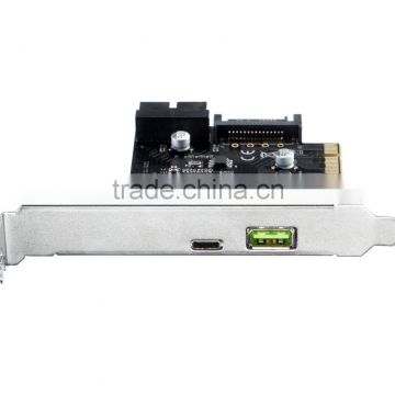 2-Ports USB 3.1 Type C PCI-E Card | 2 Ports USB 3.1 Type-C PCIe x1 Adapter | PCI Express PCIe USB 3.1 Type C Card