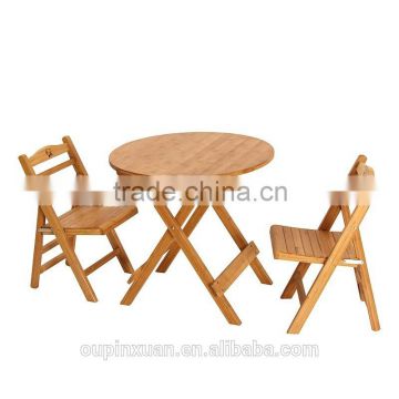 Bamboo portable dining table , folding coffee table and chair set with CE ROHS