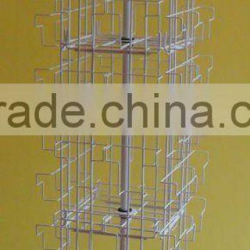Metal Wire Revolving Floor Card Display With Trade Assurance