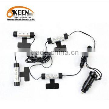 High quality led auto 4x3 smd car bule atmosphere light for all car 3 led ambiient lamp