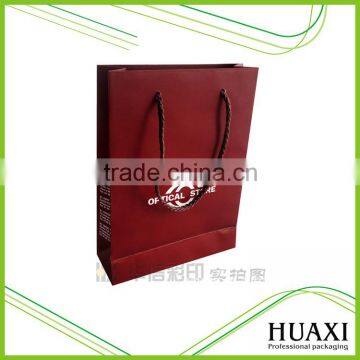 Designed logo dark red paper gift packaging bags