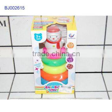 Hot sale Christmas toy for kids funny electric snowman stacker