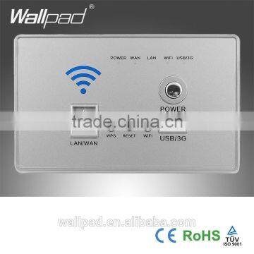 Best Sales Wallpad Silver AU US 118mm*74mm USB Wireless Lan 3G WiFi WPS AP Router Repeater Phone US Wall Charger Socket 220V