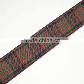 Polyester gift gingham ribbon plaid webbing scottish strap