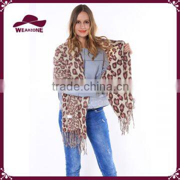 Soft and Warm Leopard Print Scarf Cashmere