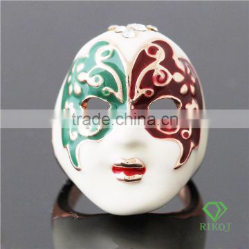 opera face mask jewelry crystal gold plating color rings