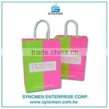 Custom low cost gift paper bag,paper shopping bag with logo print latest products in market