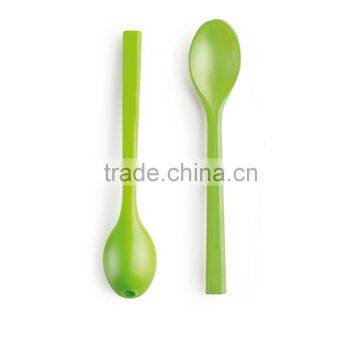 Colorful plastic straw spoon for children