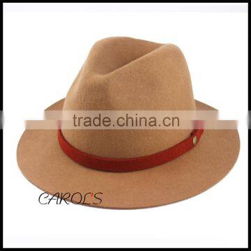 beige Wool Felt Panama hat 100% wool felt hat wholesale