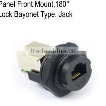 RJ45 series, panel front mount ,180 degree,lock bayonet type, ip67 waterproof connector