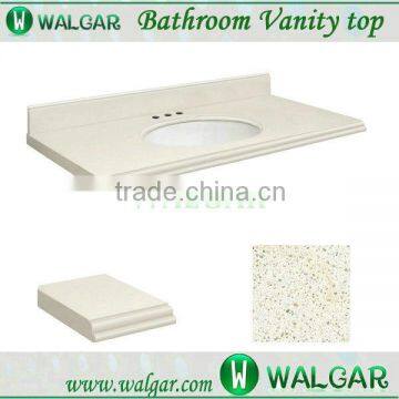 White quartz solid surface countertop