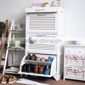 Modern high gloss white shoe cabinet for living room