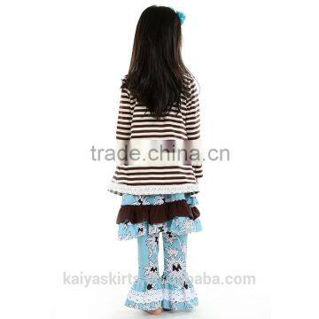 2016 Christmas Yiwu Kaiya New Fashion 3 Pieces Coat Dress and Pant Baby Girl Boutique Clothing Sets photo-2