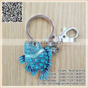 Dress Up Your Key Jewelry Blue Fish Key Chain For Hot Cheap Sale