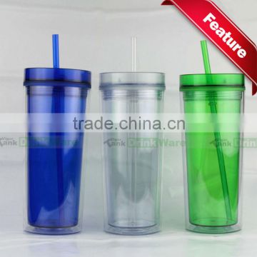 Promotional Insulated Acrylic Tumbler with Straw                        
                                                Quality Choice