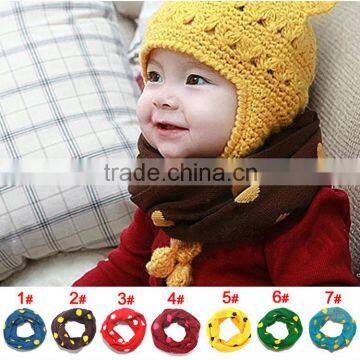 WJ8198 Spring and Autumn Children's Cotton scarf Muffler Baby Warm Scarf Boy /Girl Knitted O Ring Scarf