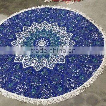 100% Cotton Printed Circular Pareo attached fringes