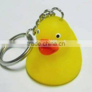 3CM pvc yellow duck keyring