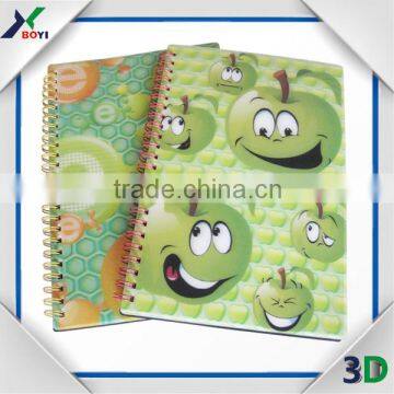 3D PP Cover Lenticular Spiral Notebook