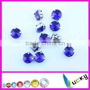 Blank sew on jewels rhinestones with metal claw settings strass crystal beads for jewelry maker