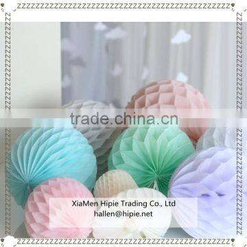 Mixed color and size tissue paper honeycomb balls set for wedding decoration