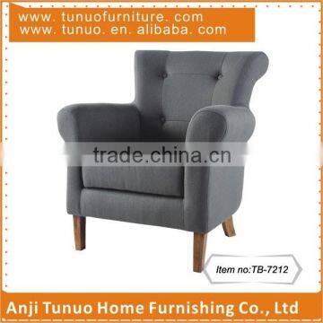 Wooden arm chair for hotel,buttons on back,movable seat cushion,TB-7212