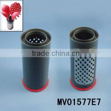 Plastic Flatware Cylinder, Tableware Holder with Grater