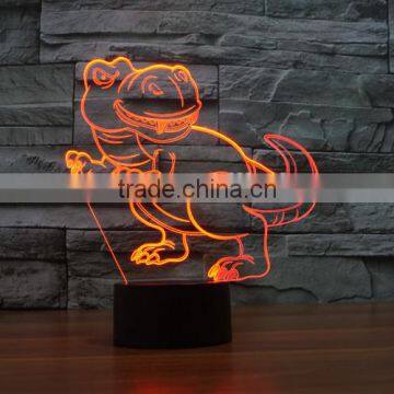 3D Optical Lamp Dinosaur Style Night Light 7 RGB Light Colors 10 LEDs AA Battery or DC 5V Mixed Lot photo-2