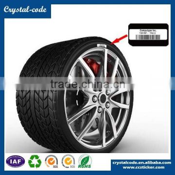 high temperature material PET rubber hot sale PP synthetic high tempersture self adhesive tyre label