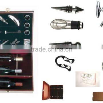 Chessboard Design Wooden Wine Box with Bar Tools Accessories Set