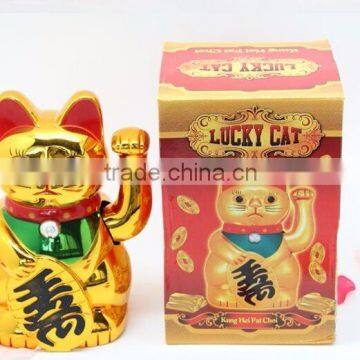 golden waving ceramic lucky cat