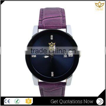 Trade assurance purple leather water resistant automatic quartz brand watch Y006