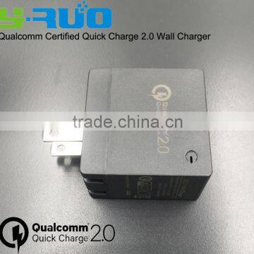 New invention 2016 qualcomm certified quick charge 2.0 wall Charger 18W output 5V 9V12V