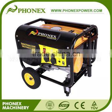 Phonex Mobileable Gasoline Generator 13HP 220 Volt Portable Generator 4.5KW Generator Set with Handle & Wheels